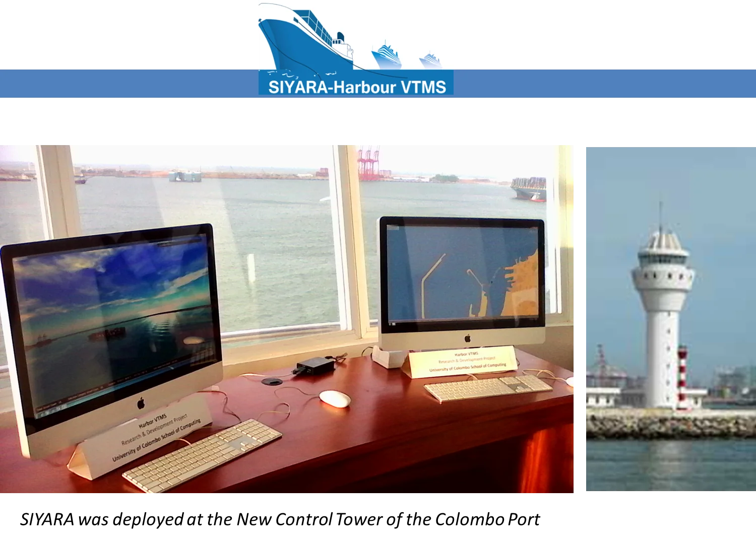 Operational station view with Siyara monitoring at Colombo Port.